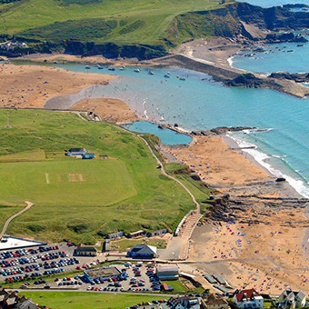 Aerial-View-Of-Bude-Beaches