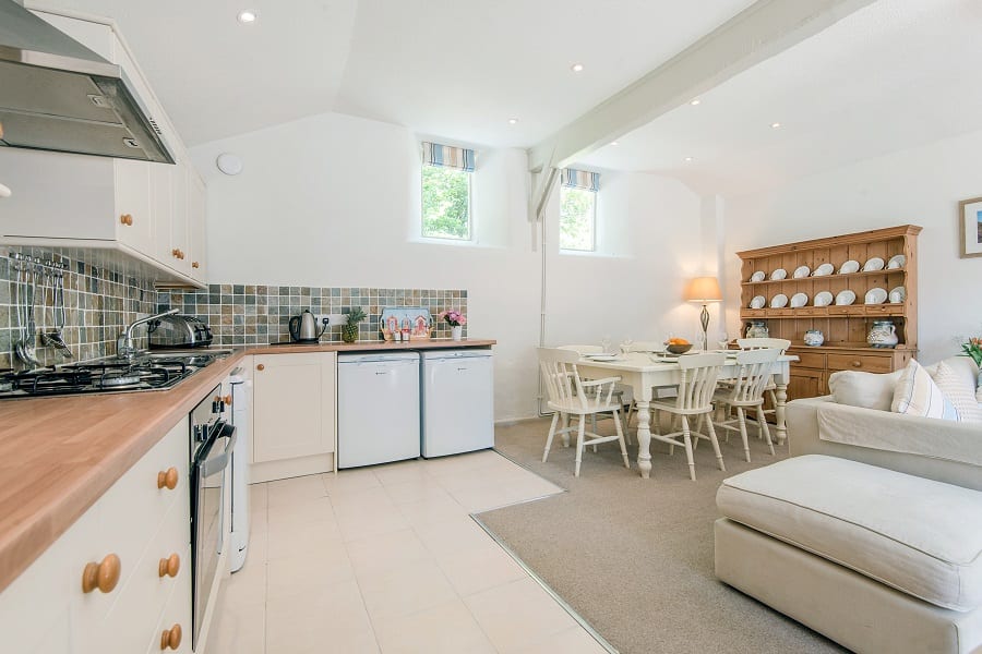 Heron open plan kitchen dining Heron open plan Holiday Cottage for rent in Bude Cornwall