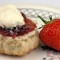 Cornish cream tea scone and strawberry